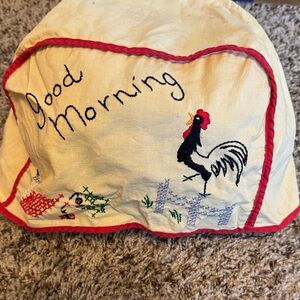 Vintage Hand Embroidered Rooster Tea Cozy